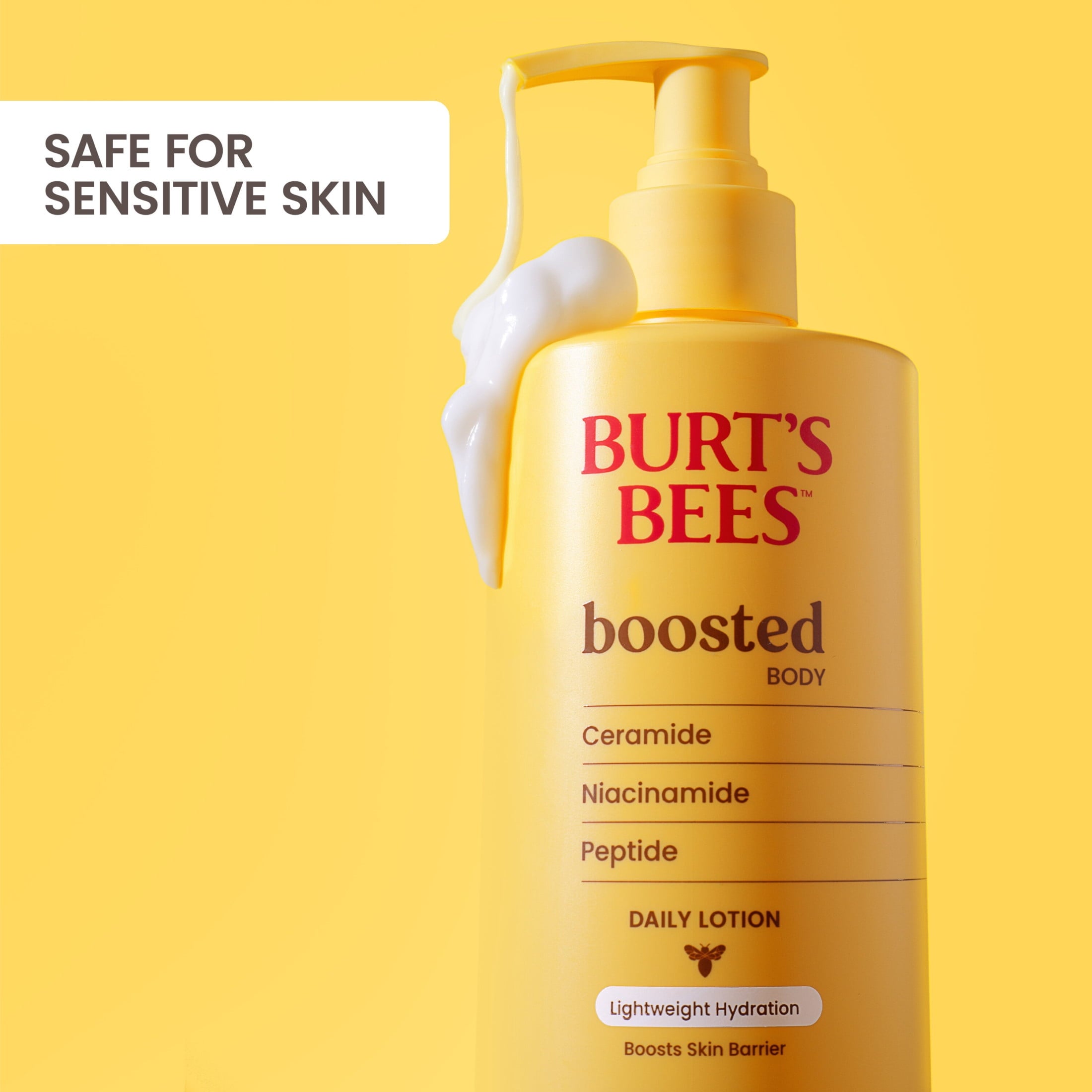 Burt's Bees Boosted Lightweight Body Lotion for Sensitive Skin, 13 oz. Bottle
