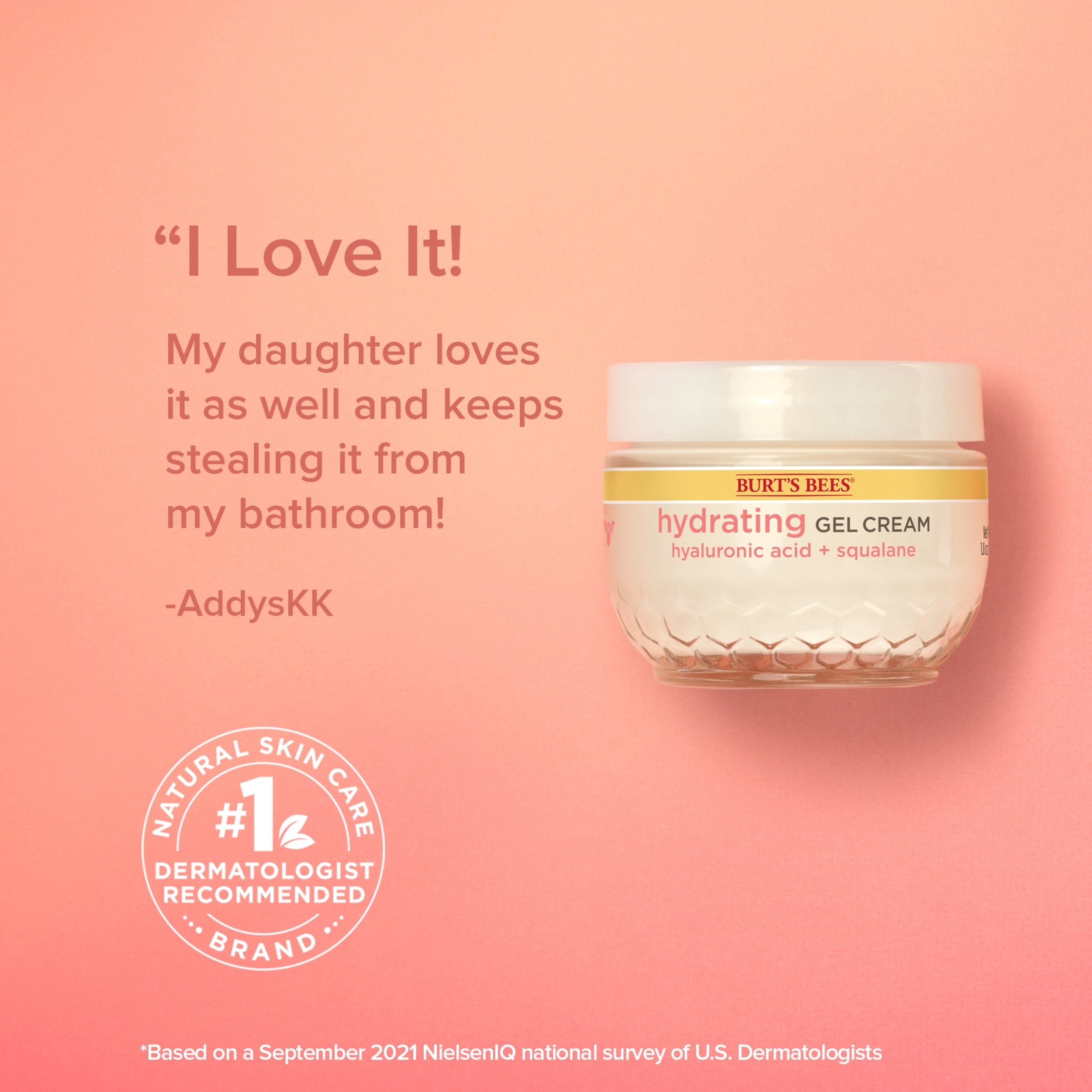 Burt's Bees Hydrating Gel Cream with Hyaluronic Acid and Squalane, 1.8 Fluid Ounces