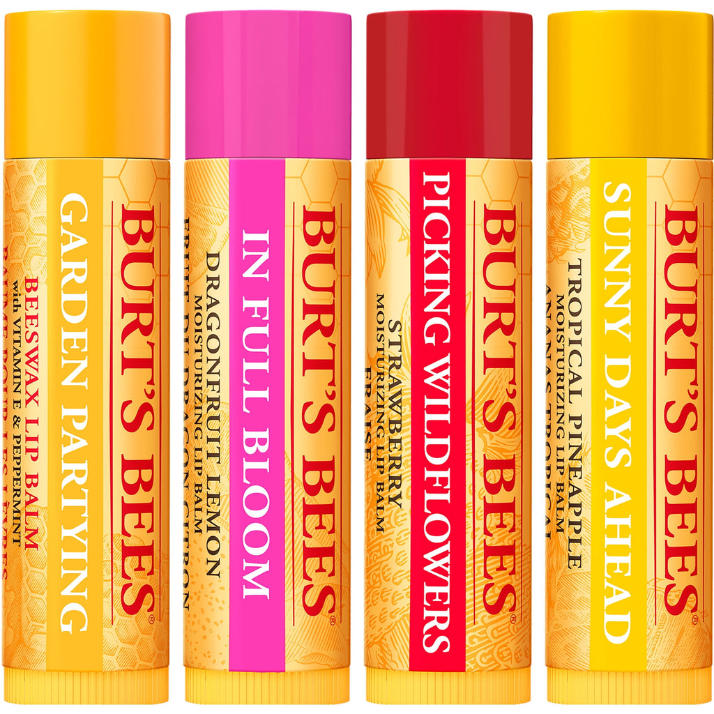 Burt's Bees Beeswax Bounty In Full Bloom Lip Balm Gift Set, 4-Pack, 0.15 oz.