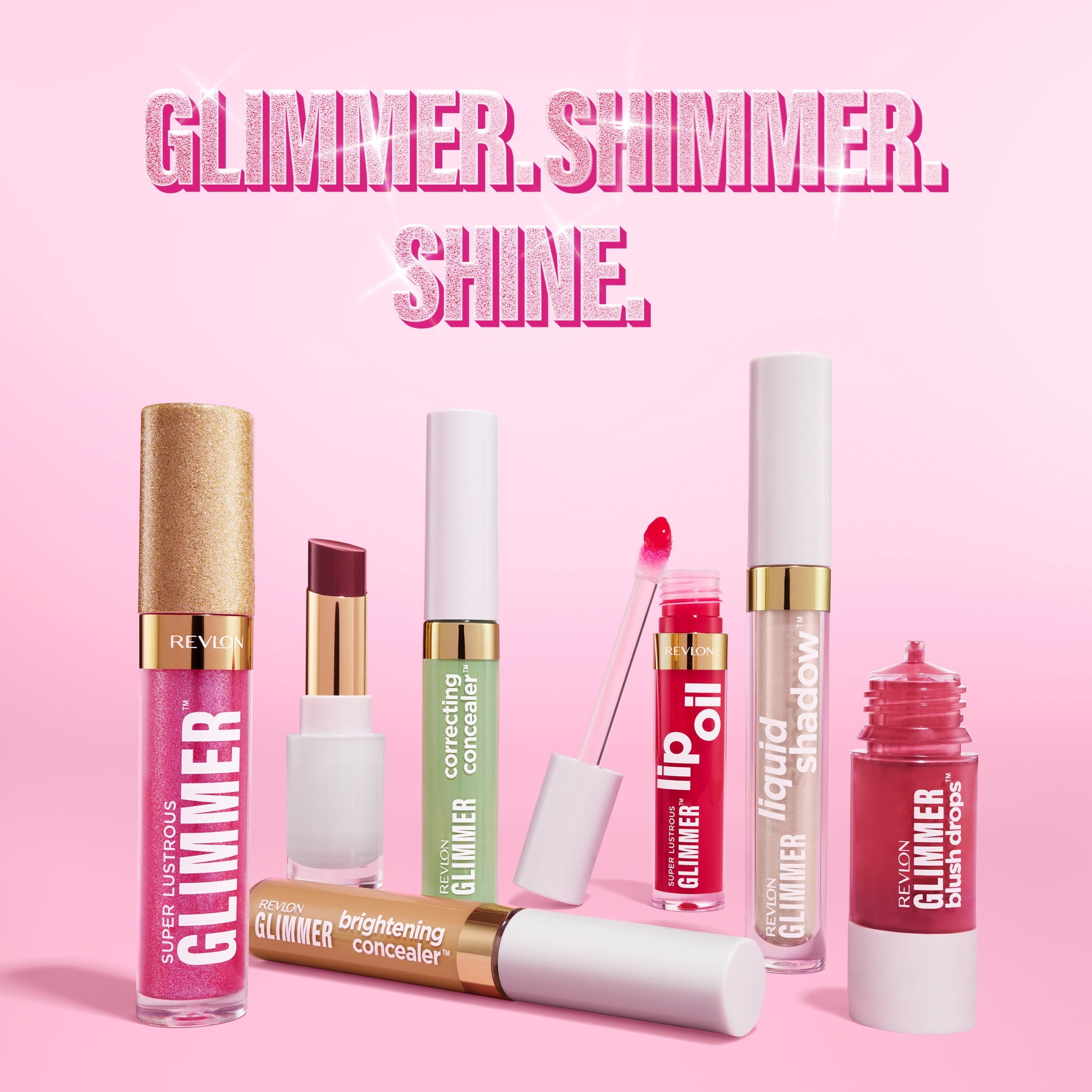 Revlon Super Lustrous Glimmer Nourishing Lip Oil, 004 Gone Rose, 0.13 fl oz