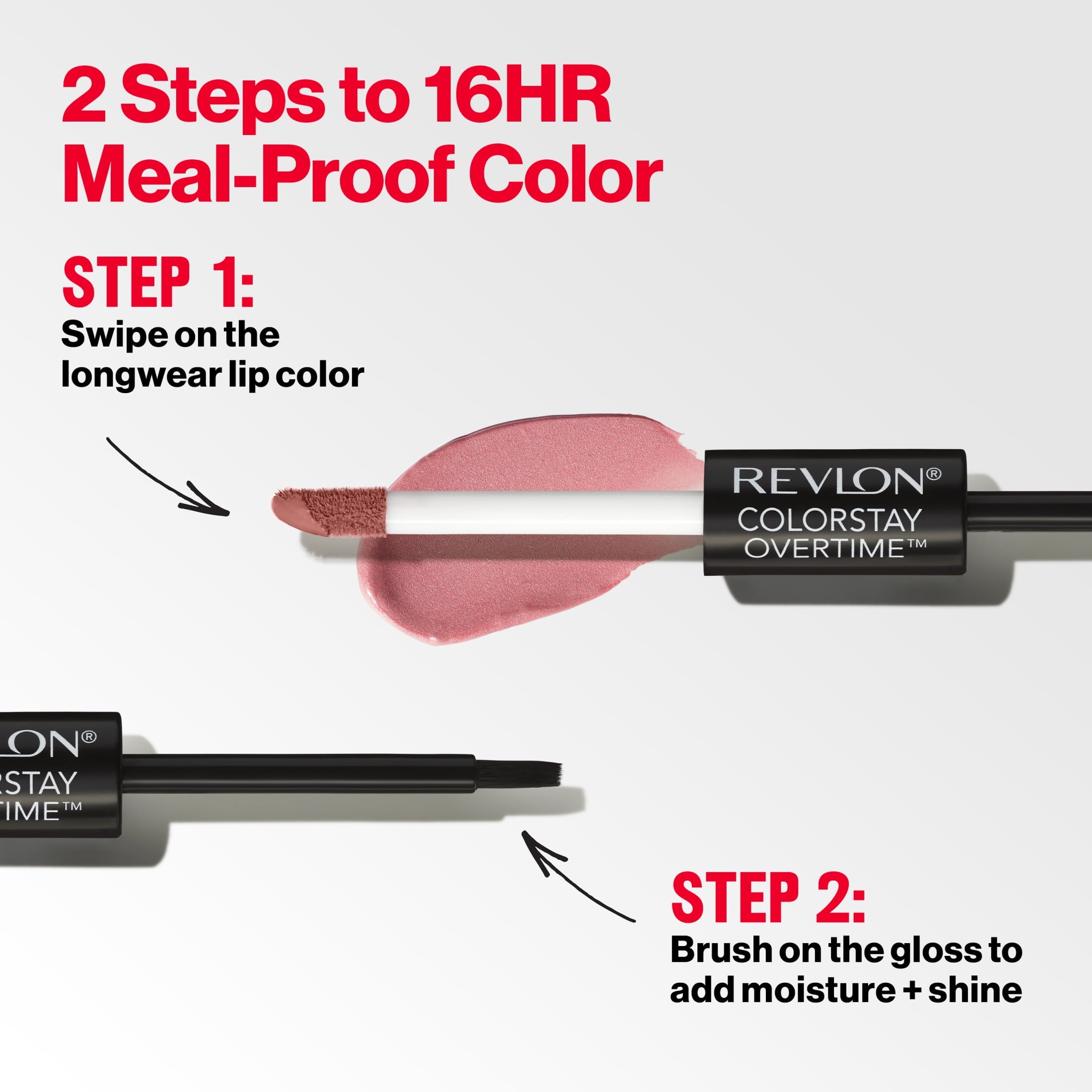 Revlon ColorStay Overtime Longwearing Gloss Lipstick with Vitamin E, 005 Infinite Raspberry, 0.07 fl oz