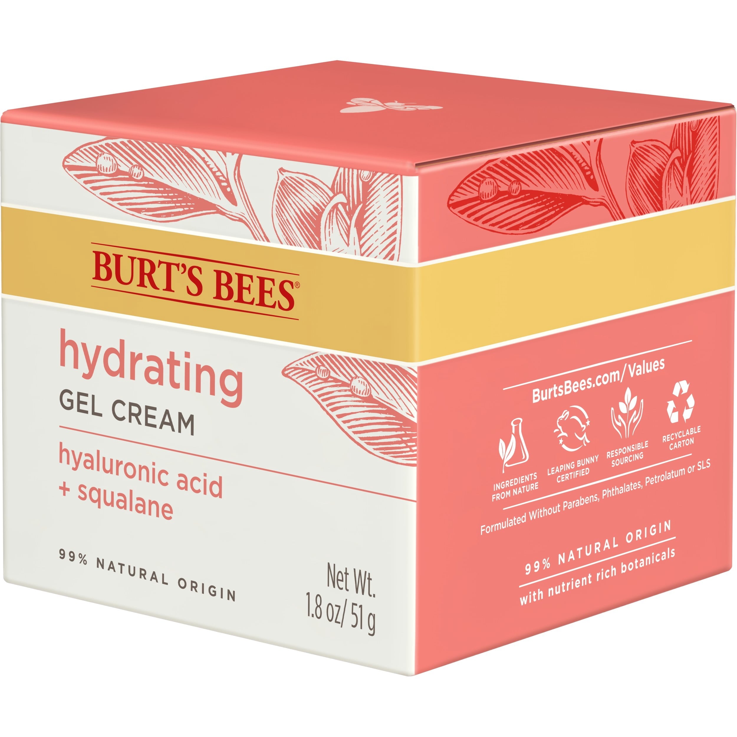 Burt's Bees Hydrating Gel Cream with Hyaluronic Acid and Squalane, 1.8 Fluid Ounces