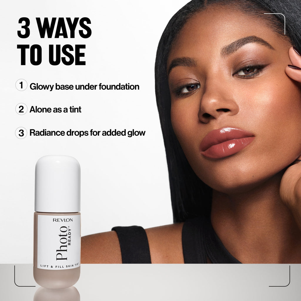 Revlon PhotoReady Lift + Fill Skin Tint, Multi-Use Glow Face Makeup, 100, 1 fl oz