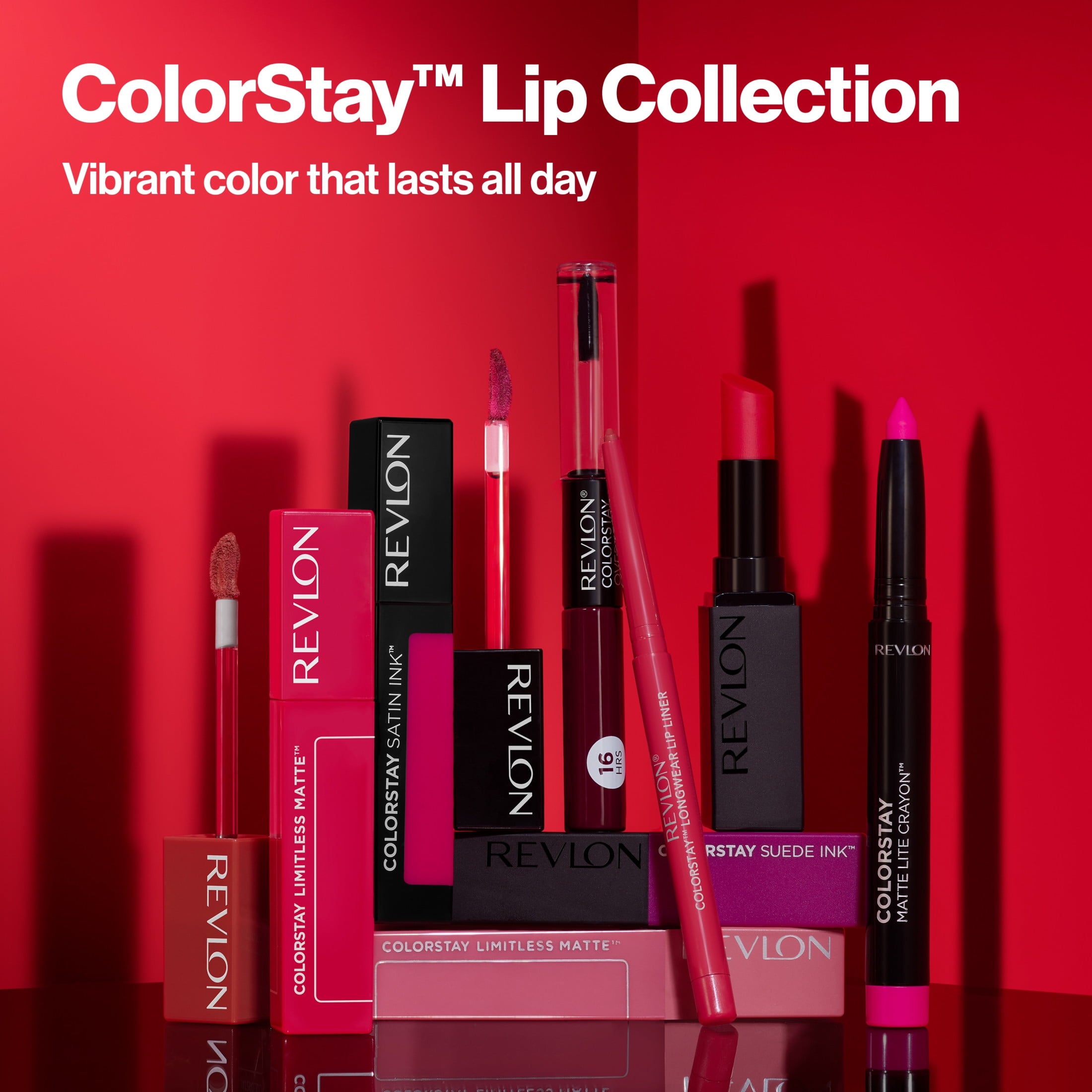 Revlon ColorStay Overtime Longwearing Gloss Lipstick with Vitamin E, 005 Infinite Raspberry, 0.07 fl oz