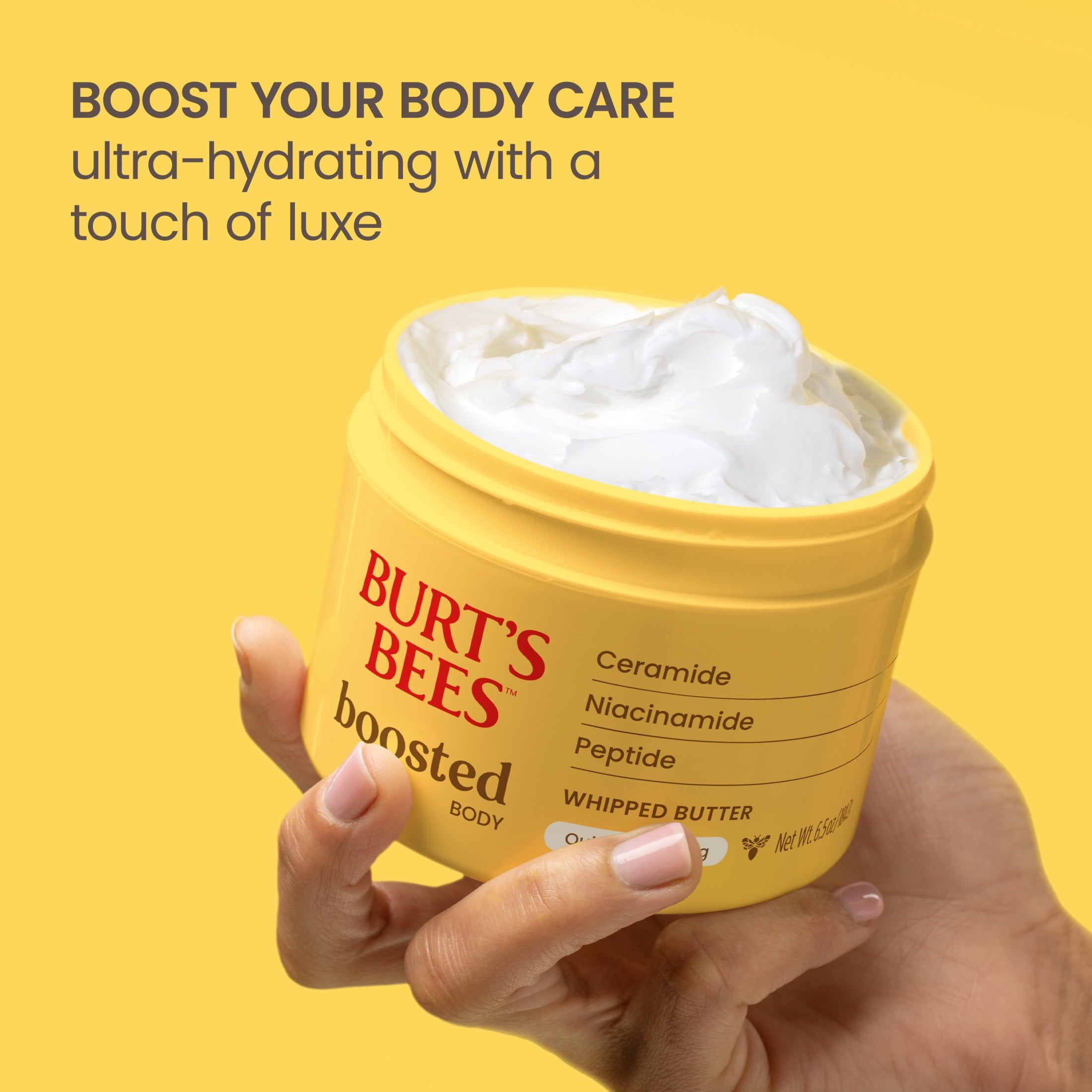 Burt's Bees Boosted Body Whipped Butter Moisturizing Lotion, 24 Hour Moisture 6.5 oz. Jar