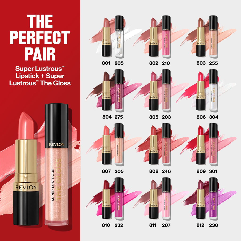 (2 pack) Revlon Super Lustrous Pearl Lipstick, Creamy Formula, 801 After Glow, 0.15 oz