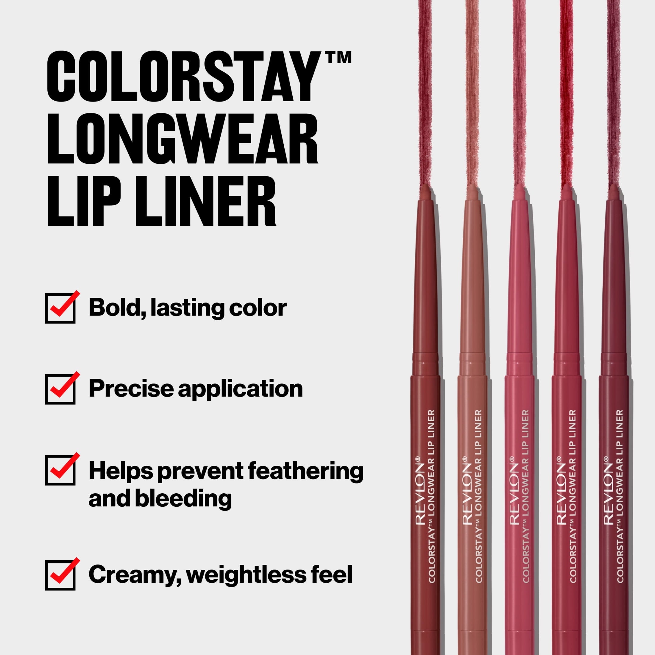 (3 pack) Revlon ColorStay Longwear Lip Liner Pencil, 640 Raisin, 0.01 oz
