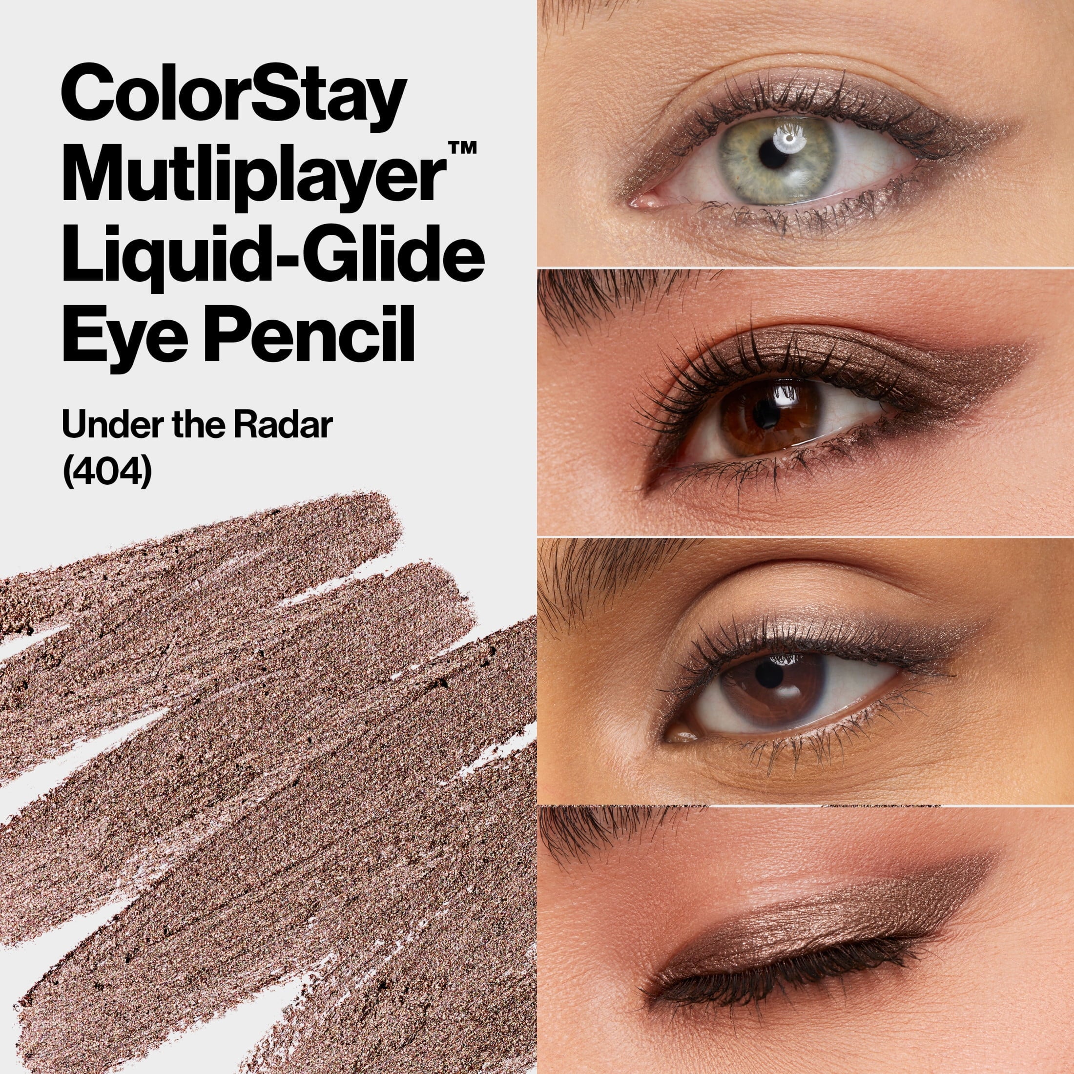 Revlon ColorStay Multiplayer Liquid-Glide Eye Pencil, Waterproof Eye Liner, 404 Under the Radar, 0.03 oz