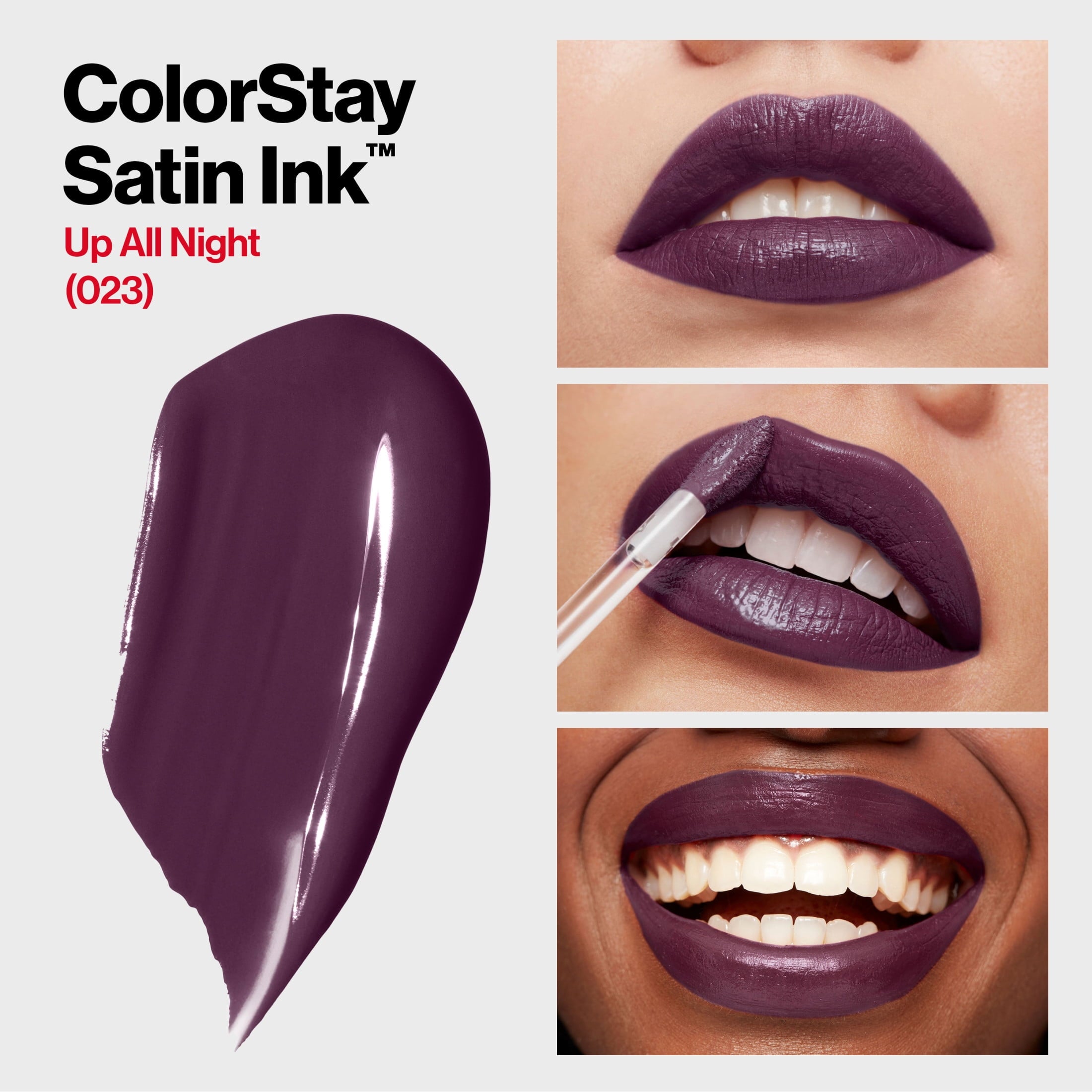 Revlon ColorStay Satin Ink Long Lasting Lipstick with Vitamin E, 023 Up All Night, 0.17 fl oz