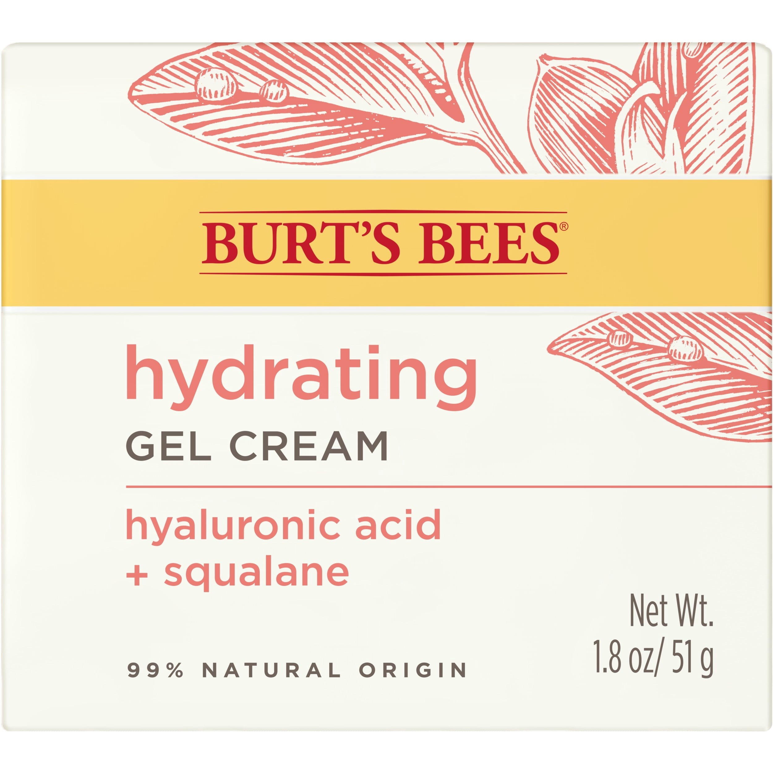 Burt's Bees Hydrating Gel Cream with Hyaluronic Acid and Squalane, 1.8 Fluid Ounces